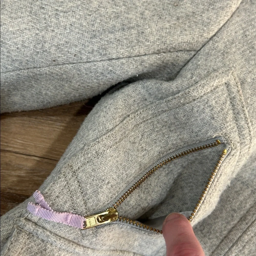 Crewcuts by J Crew Chateau Parka Jacket. Zip and button gray/cream/lavender sz 2